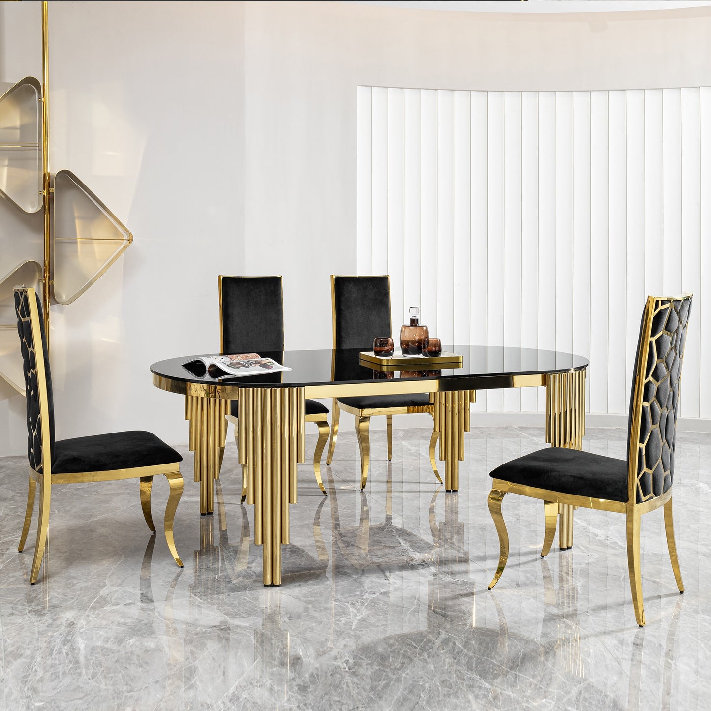 Sumdeal Oval Glass Dining Table for Modern Dining Rooms - detail image 4