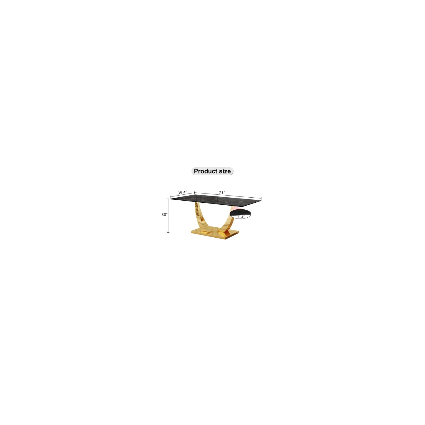 Sumdeal Rectangular Glass Dining Table for Modern Dining Rooms - detail image 4