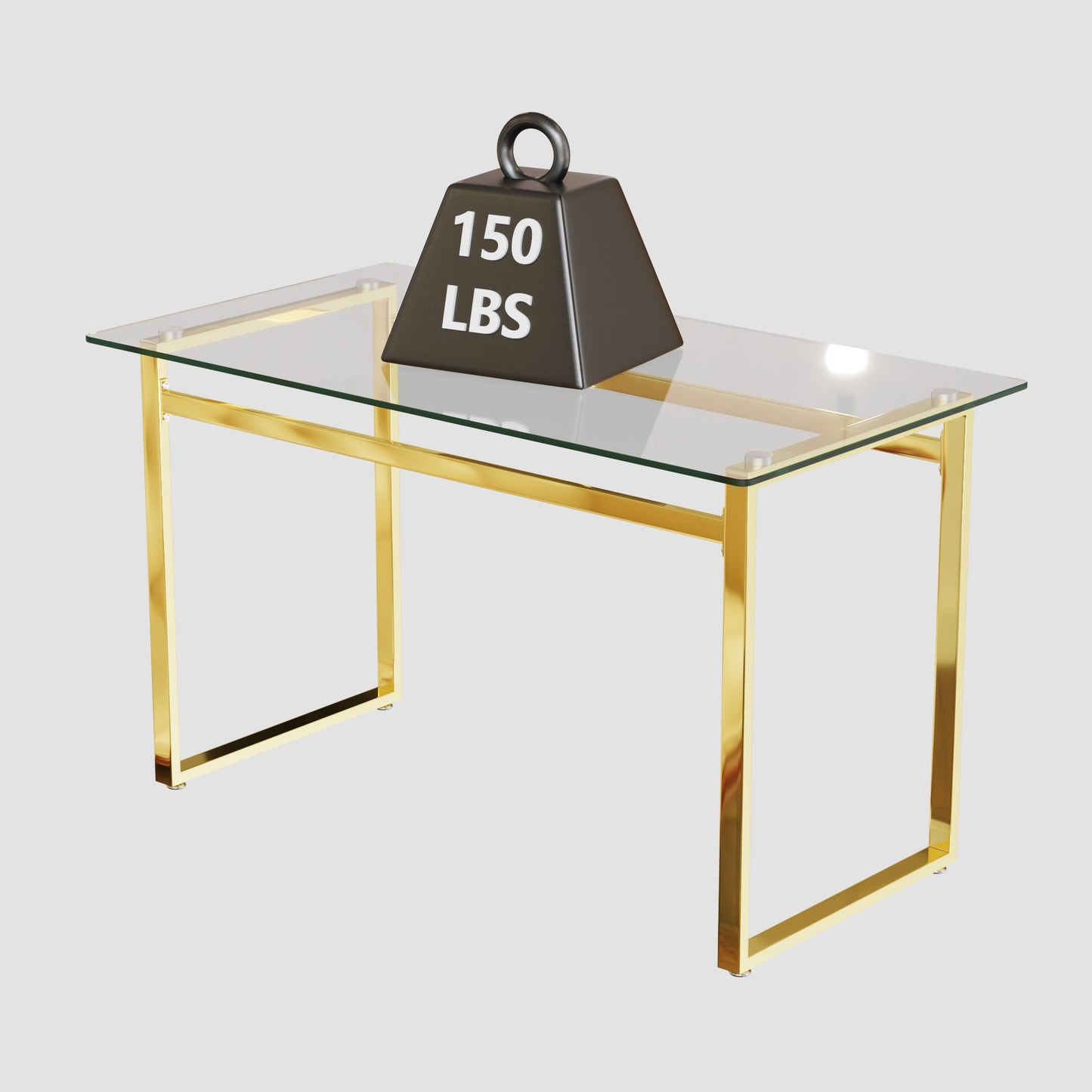 Sumdeal Modern Glass Dining Table for 4-6 People | Rectangle Glass Dining Table for 4 | Kitchen Glass Dining Table with Metal Legs