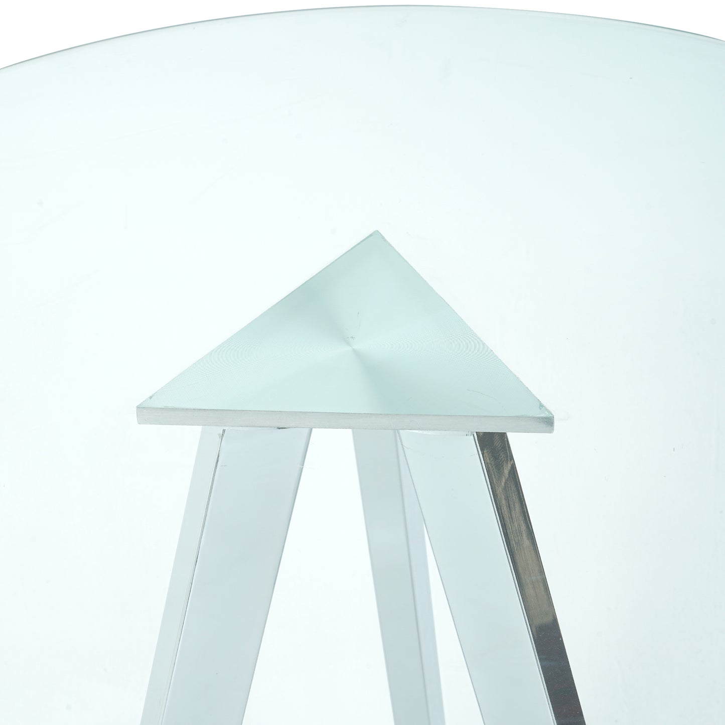 Sumdeal 31.5" Modern Round Glass Bar Table - Tempered Glass Top, Chrome Metal Legs, Clear Bar Table for Kitchen, Restaurant