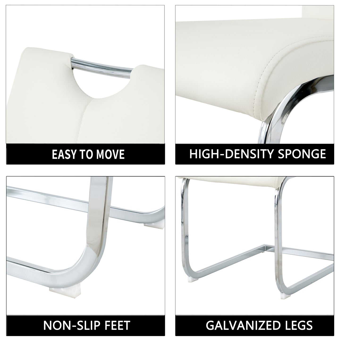 Sumdeal Modern 64.5 Inch Marble Textured Dining Table with 4/6 Faux Leather Upholstered Chairs - Elegant Kitchen and Dining Room Set