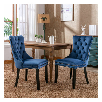 Sumdeal Wood-Leg Velvet Dining Chairs Set of 2 for Warm Dining Rooms - main 1