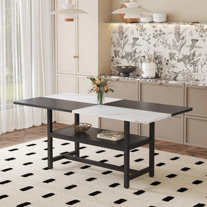 Sumdeal Rectangular Wood-Look Dining Table for Modern Dining Rooms - main image 1