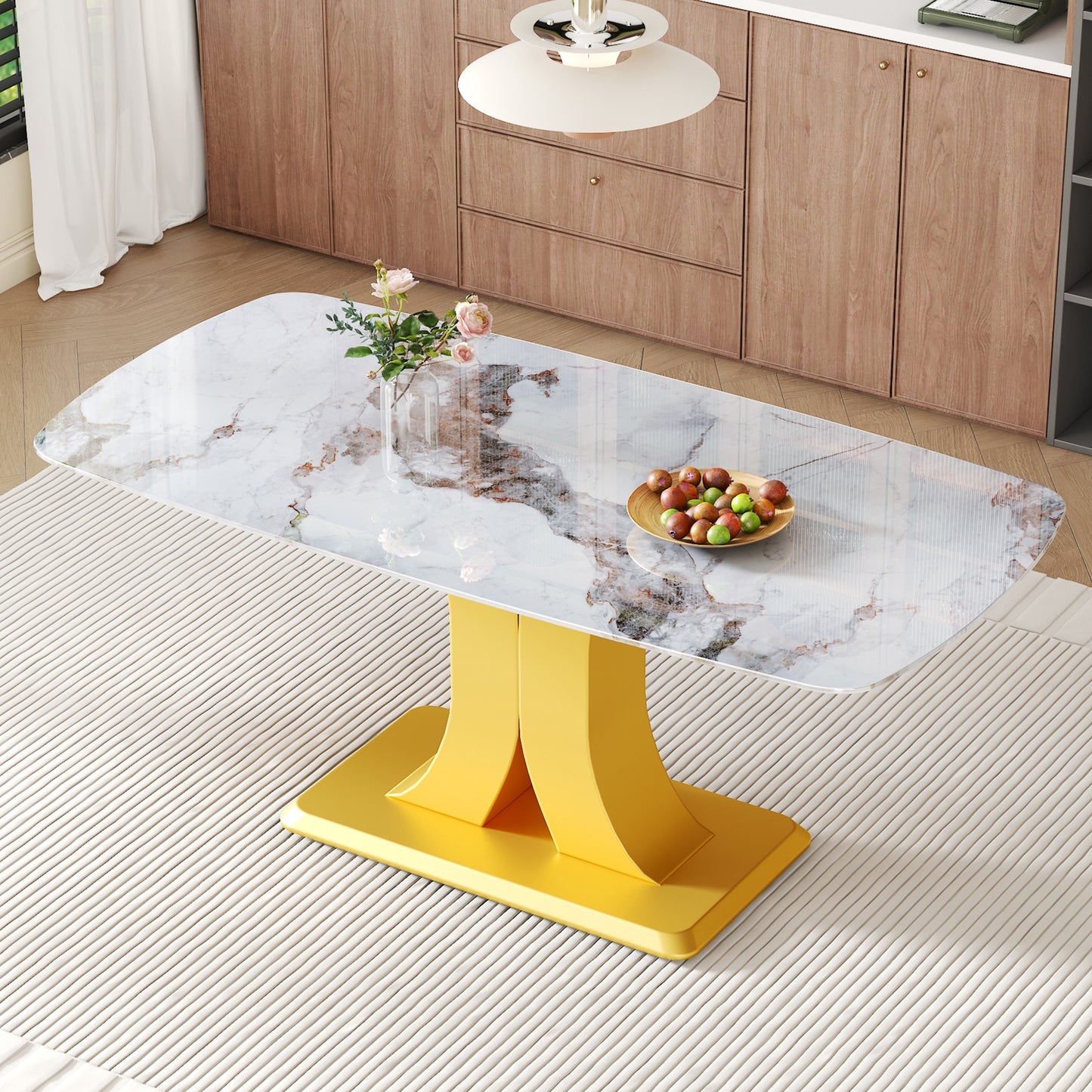 Sumdeal Rectangular Glass Dining Table for Modern Dining Rooms - main image 1