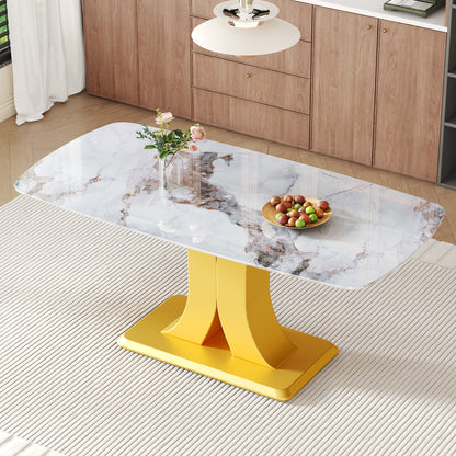 Sumdeal Rectangular Glass Dining Table for Modern Dining Rooms - main image 1