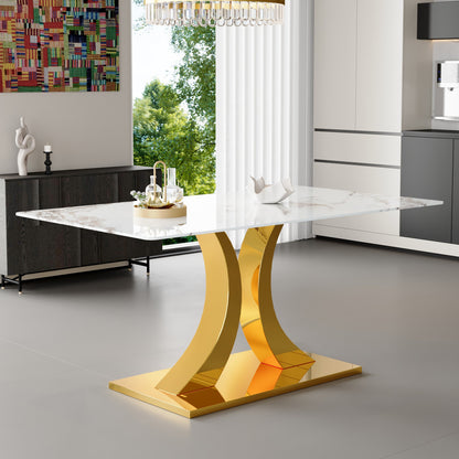 Sumdeal Rectangular Glass Dining Table for Modern Dining Rooms - main image 1