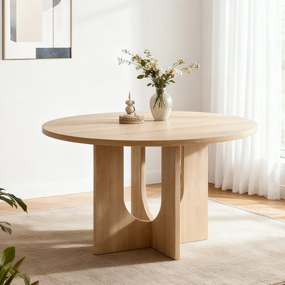 Sumdeal Round Wood-Look Dining Table for Apartments and Kitchens - main image 1