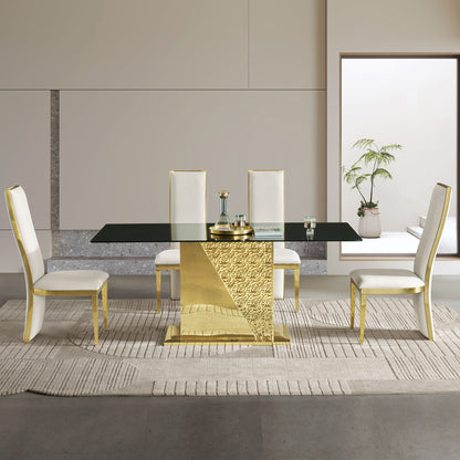 Sumdeal Rectangular Glass Dining Table for Modern Dining Rooms - main image 1