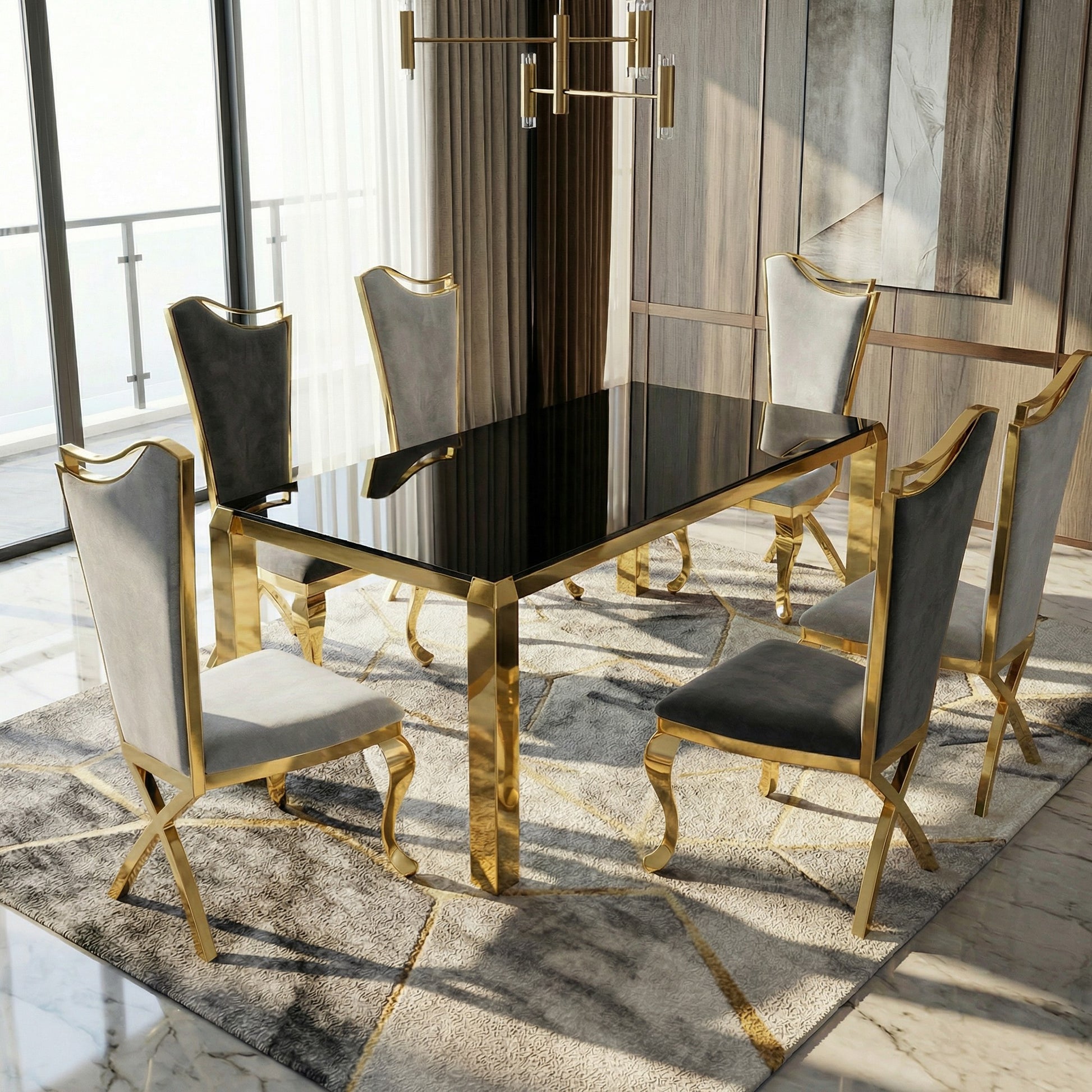Sumdeal Rectangular Glass Dining Table for Modern Dining Rooms - main image 1