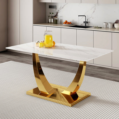 Sumdeal Rectangular Glass Dining Table for Modern Dining Rooms - main image 1