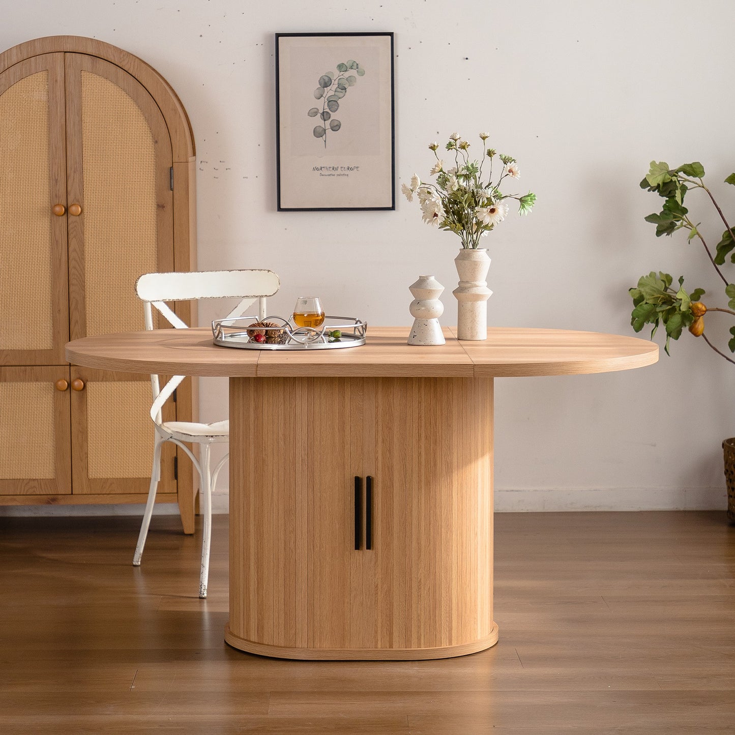 Sumdeal Oval Wood-Look Dining Table for Modern Dining Rooms - main image 1