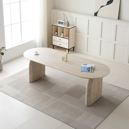 Sumdeal Oval Wood-Look Dining Table for Modern Dining Rooms - main image 1