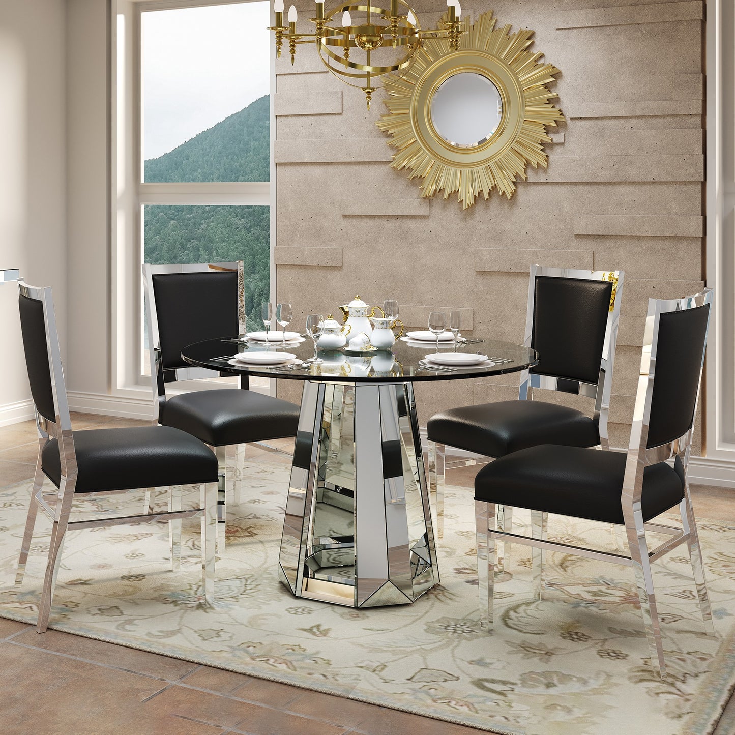 Sumdeal Round Glass Dining Table for Apartments and Kitchens - main image 1
