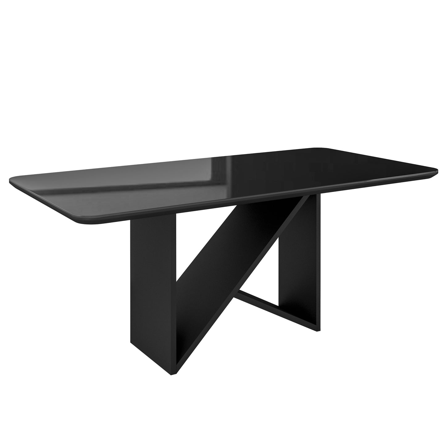 Sumdeal Rectangular Glass Dining Table for Modern Dining Rooms - fallback-gallery image 3