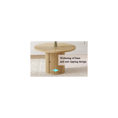 Sumdeal Round Wood-Look Dining Table for Apartments and Kitchens - fallback-gallery image 2