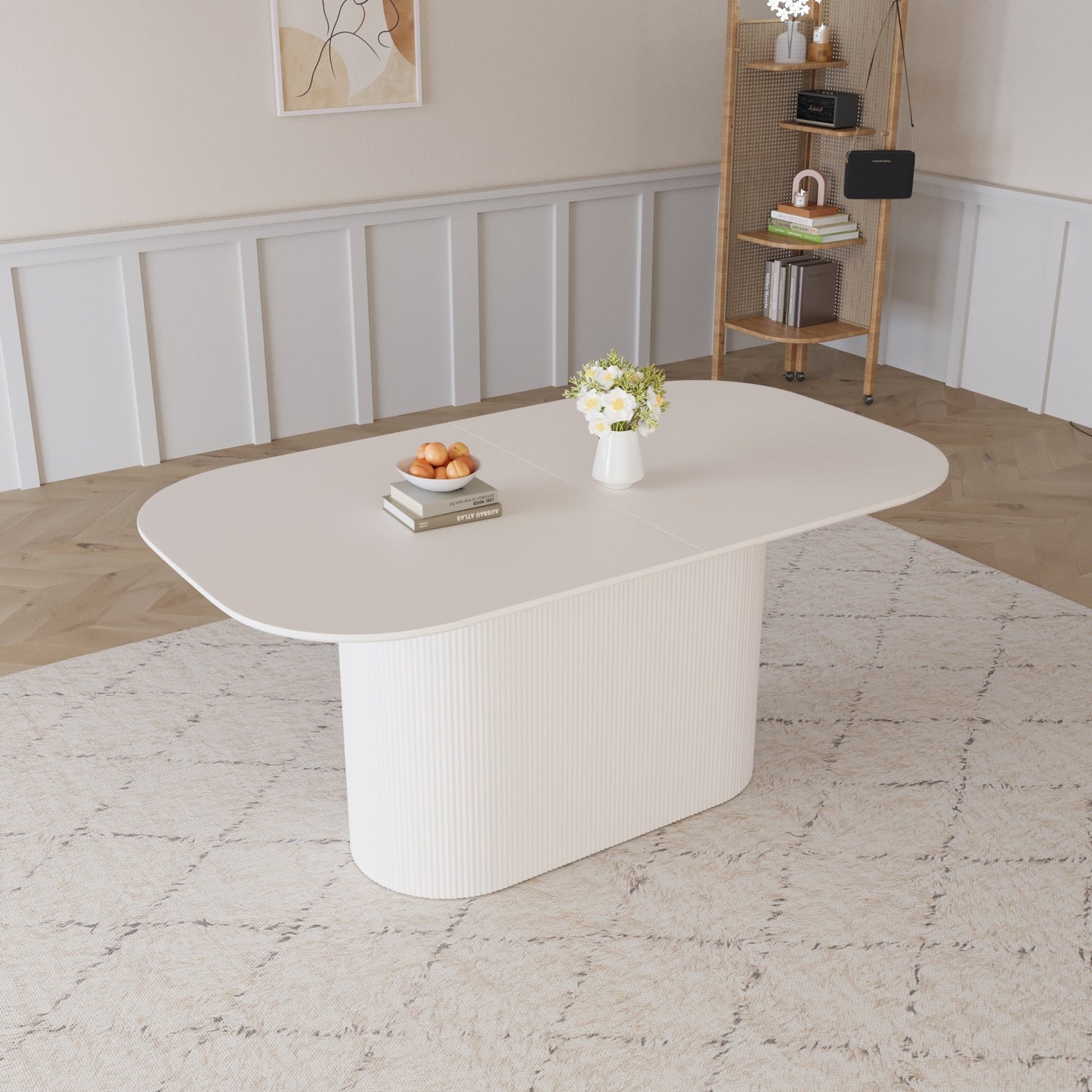 Sumdeal Rectangular Wood-Look Dining Table for Modern Dining Rooms - fallback-gallery image 2