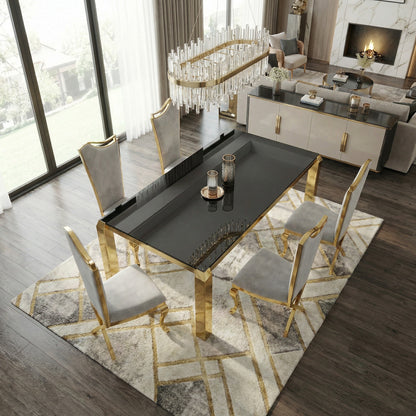 Sumdeal Rectangular Glass Dining Table for Modern Dining Rooms - fallback-gallery image 2