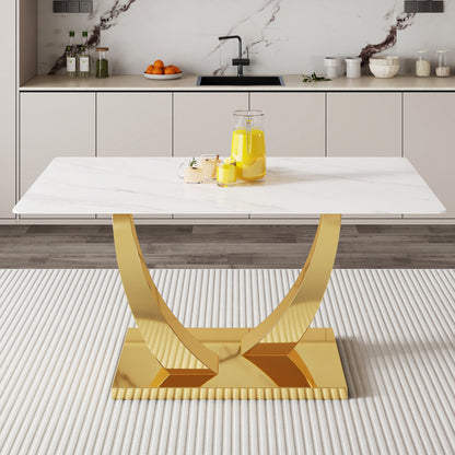 Sumdeal Rectangular Glass Dining Table for Modern Dining Rooms - fallback-gallery image 2