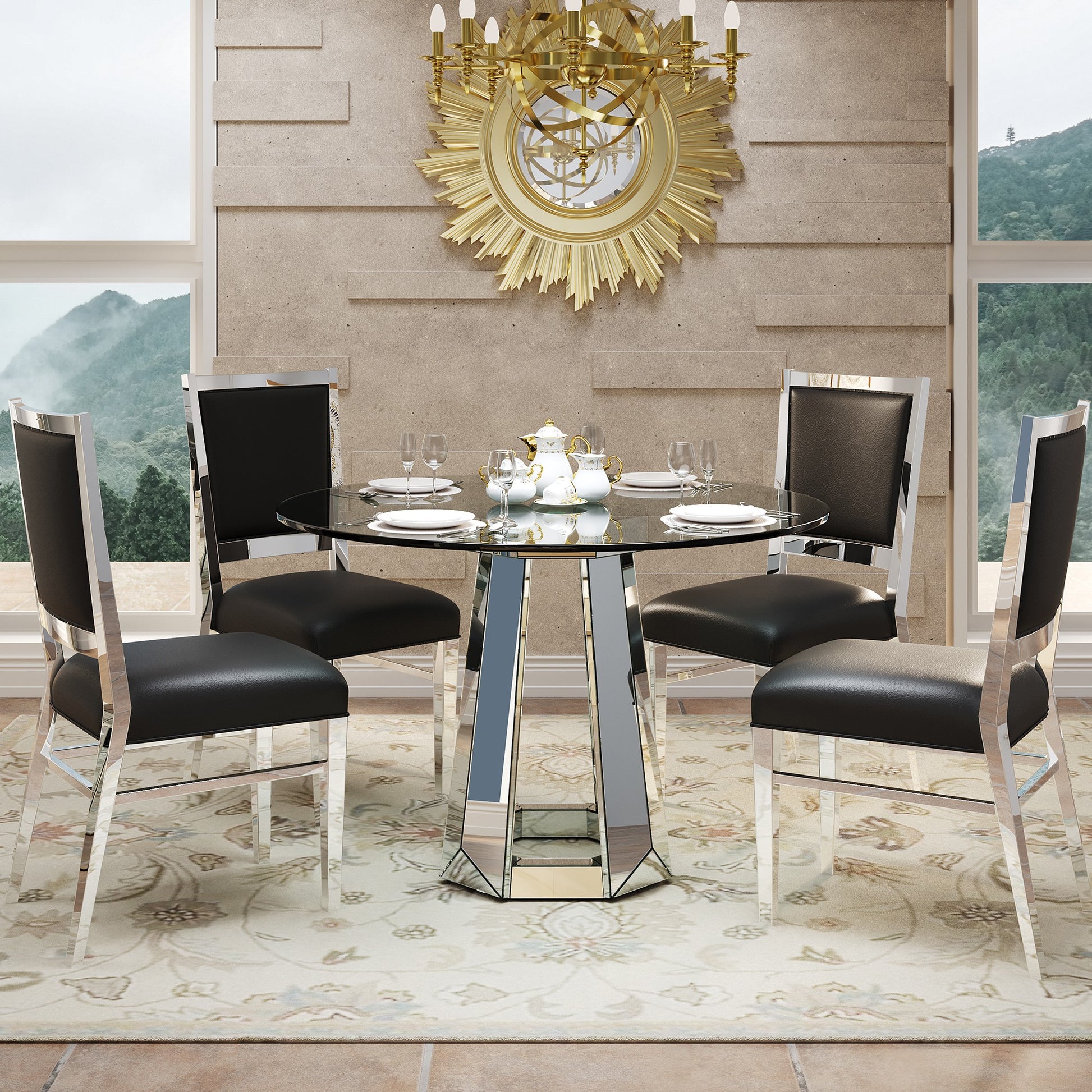 Sumdeal Round Glass Dining Table for Apartments and Kitchens - fallback-gallery image 2