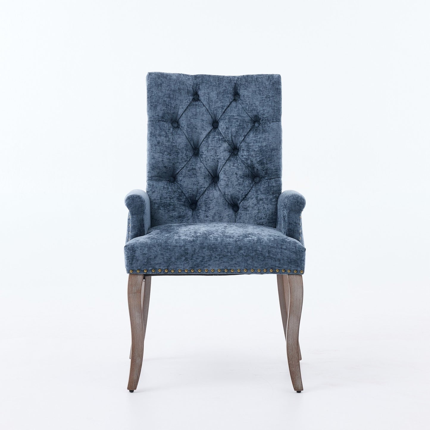 Sumdeal Blue Upholstered Dining Chairs Set of 2 with Wood Legs - product image 2