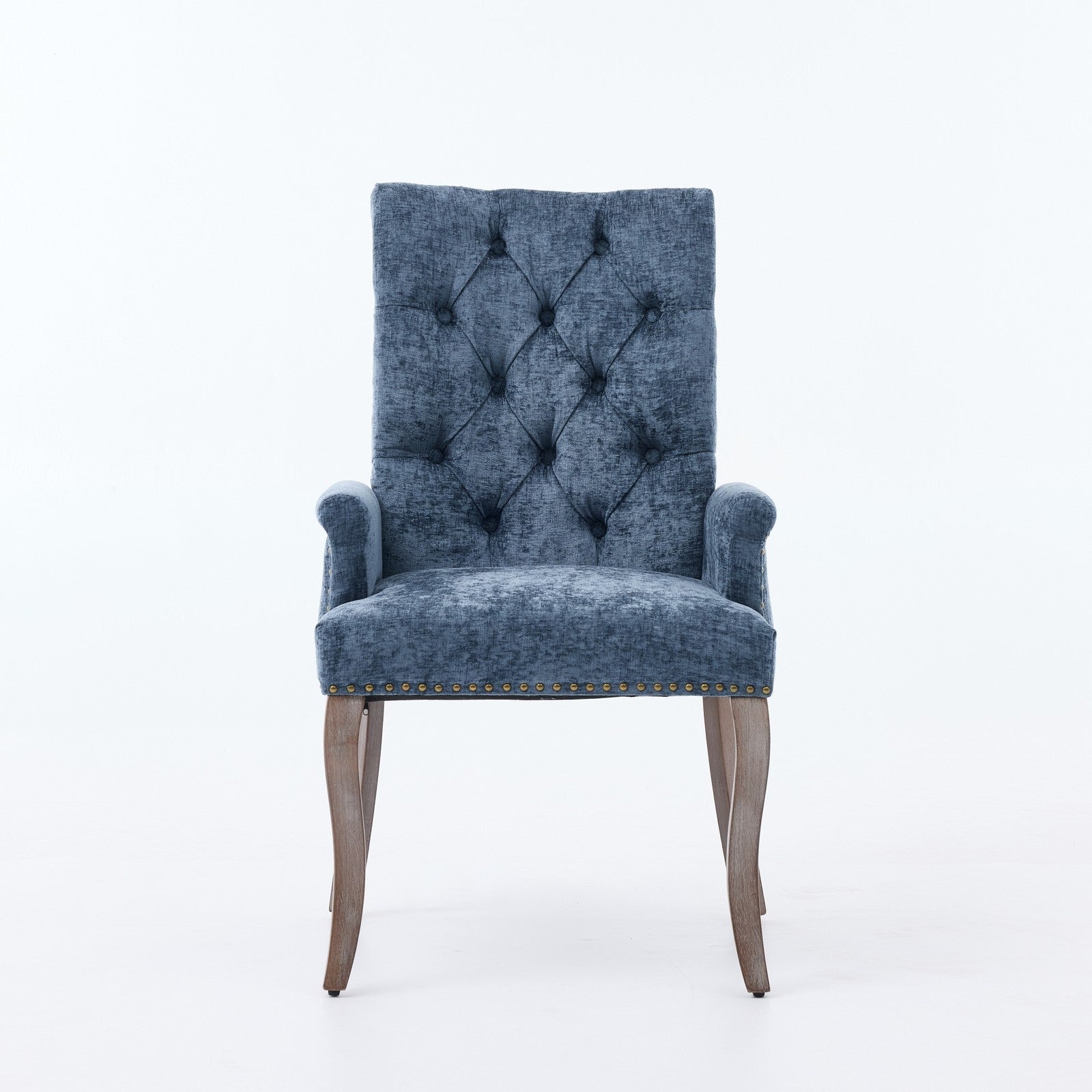 Sumdeal Blue Upholstered Dining Chairs Set of 2 with Wood Legs - product image 2