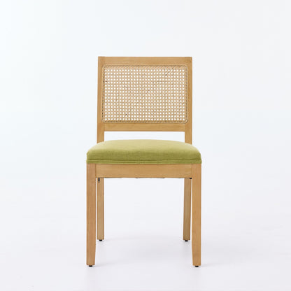 Sumdeal Olive Green Fabric Dining Chairs Set of 2 with Wood Legs - product image 2