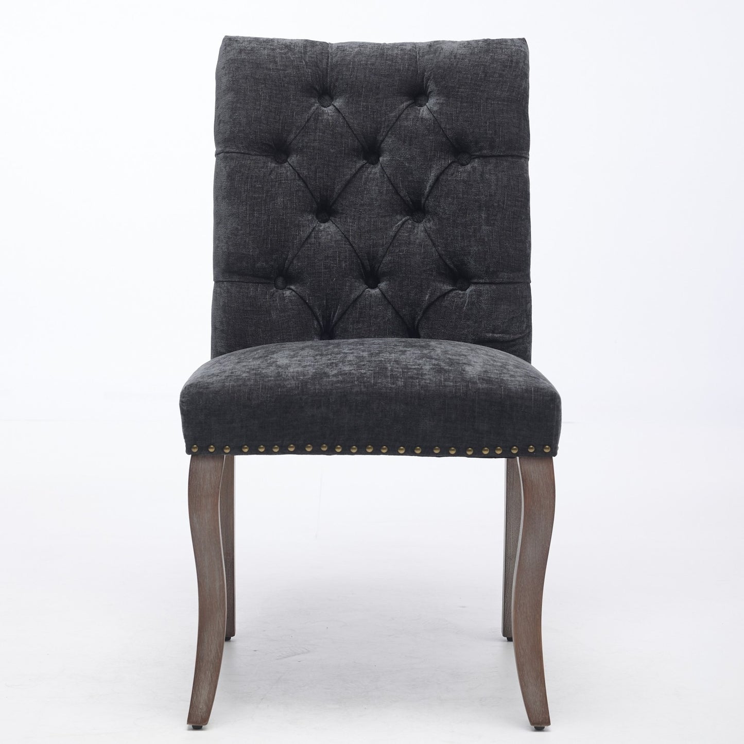 Sumdeal Black Upholstered Dining Chairs Set of 2 with Wood Legs - product image 2