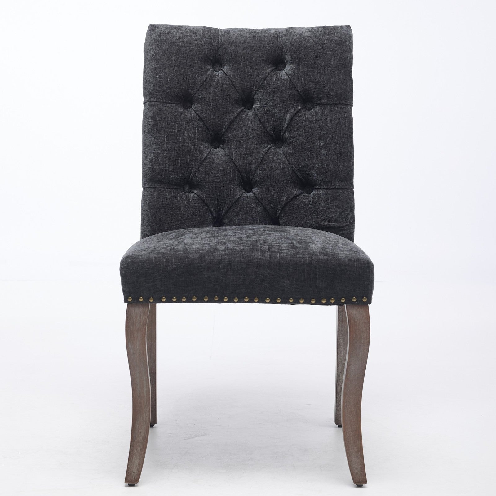 Sumdeal Black Upholstered Dining Chairs Set of 2 with Wood Legs - product image 2