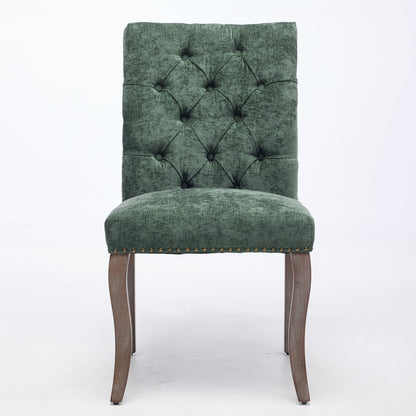 Sumdeal Olive Green Upholstered Dining Chairs Set of 2 with Wood Legs - product image 2