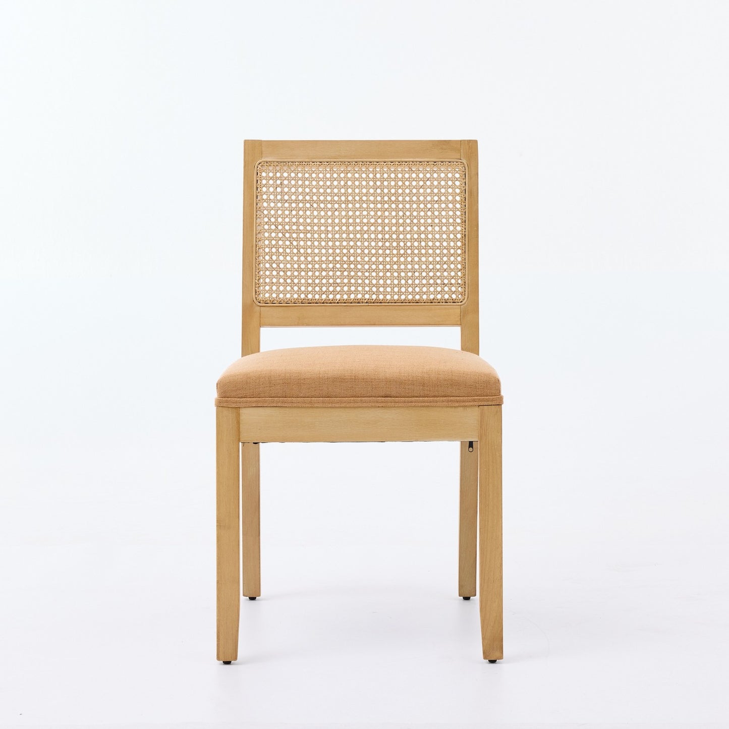 Sumdeal Tan Fabric Dining Chairs Set of 2 with Wood Legs - product image 2