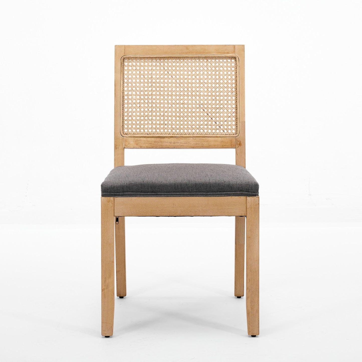 Sumdeal Gray Fabric Dining Chairs Set of 2 with Wood Legs - product image 2