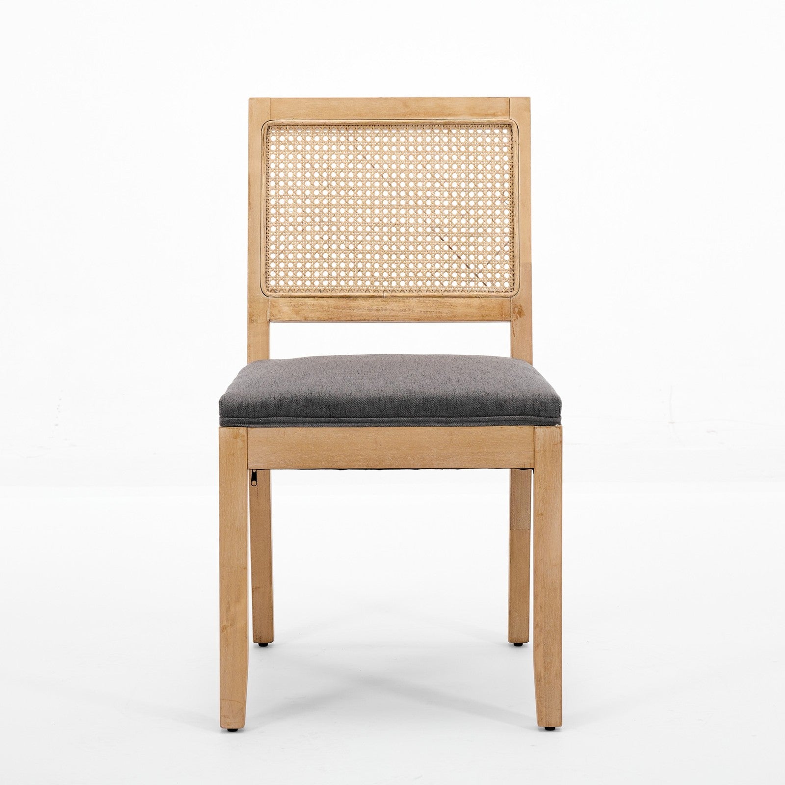 Sumdeal Gray Fabric Dining Chairs Set of 2 with Wood Legs - product image 2