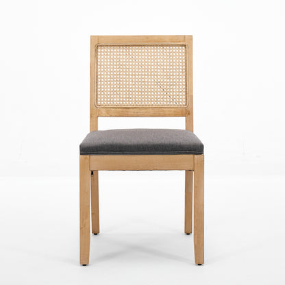 Sumdeal Gray Fabric Dining Chairs Set of 2 with Wood Legs - product image 2