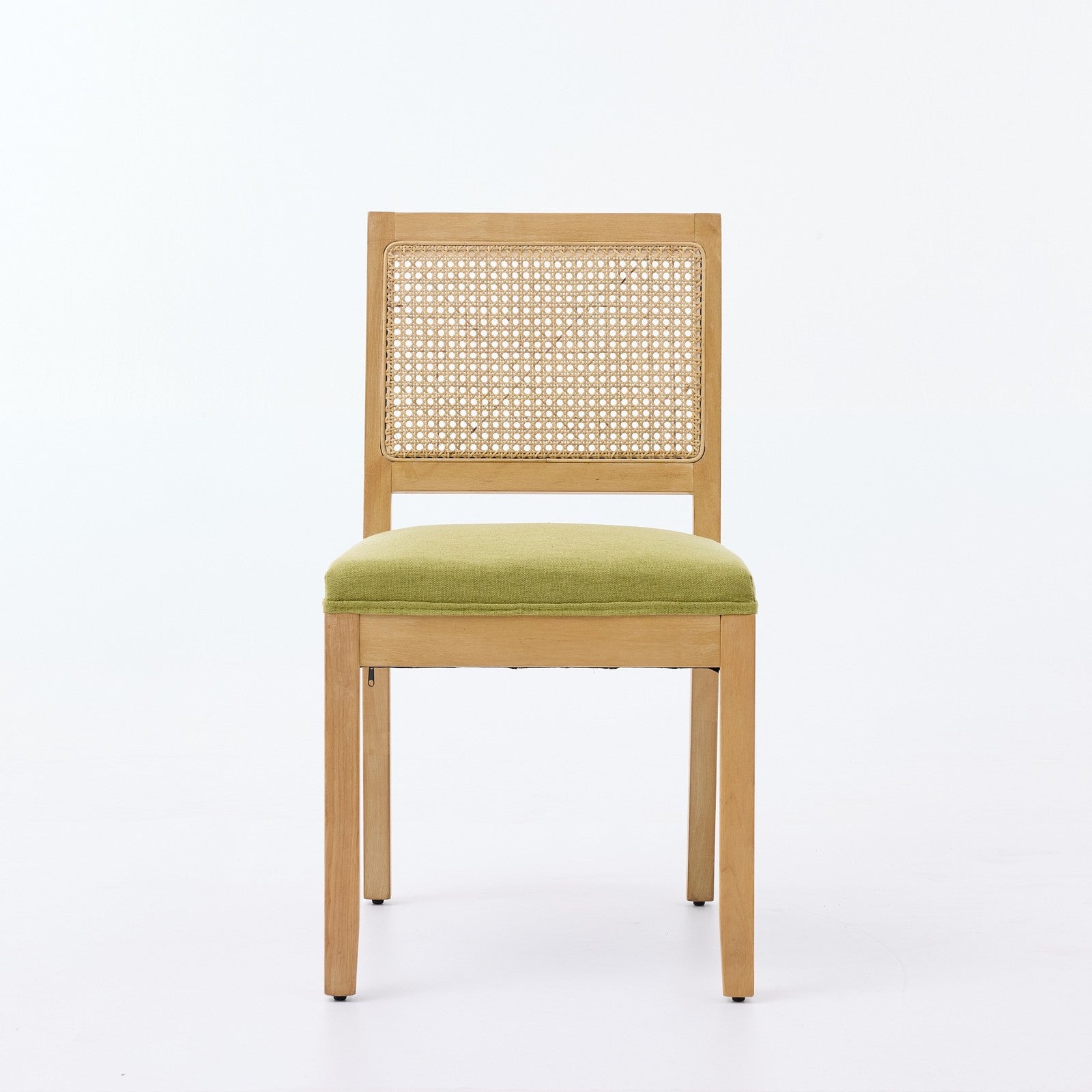 Sumdeal Olive Green Fabric Dining Chairs Set of 2 with Wood Legs - product image 2