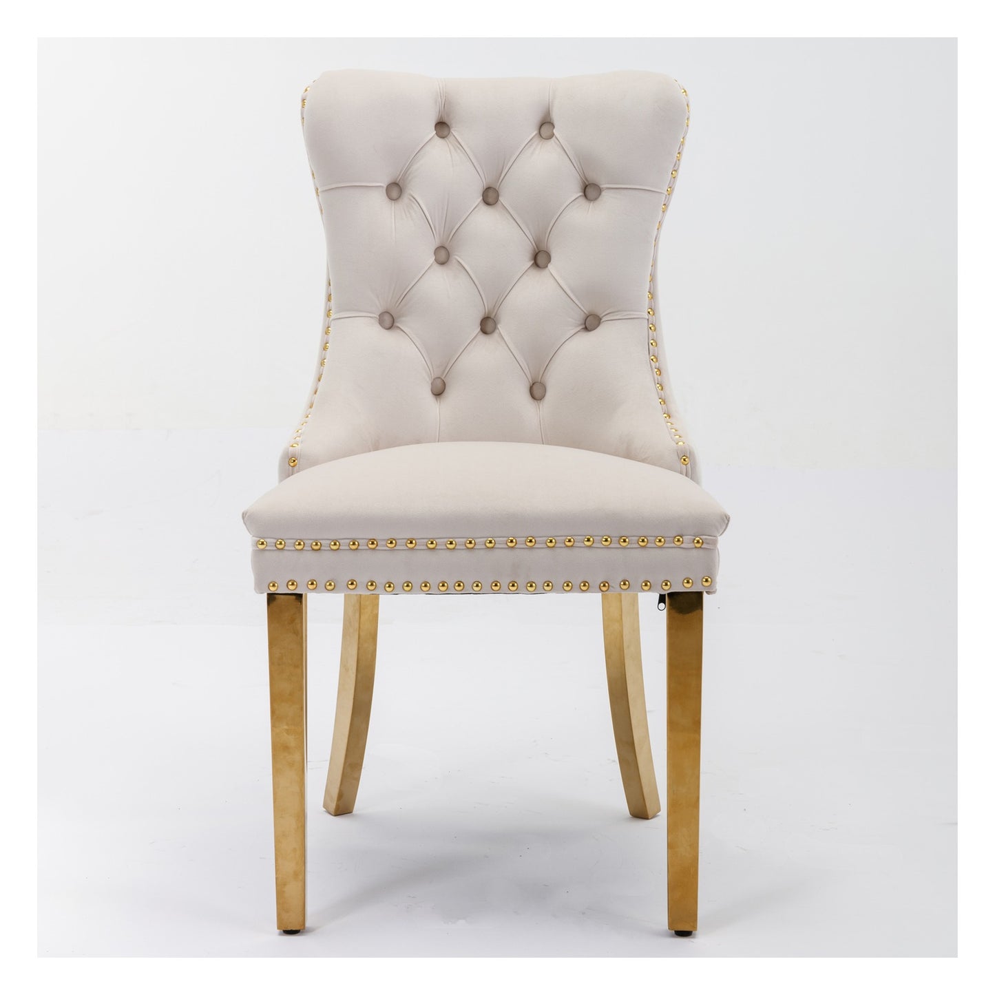 Sumdeal Velvet Dining Chairs Set of 2 with Gold Legs for Elegant Dining Spaces - second-best-no-dimension 2