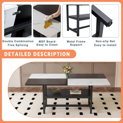 Sumdeal Rectangular Wood-Look Dining Table for Modern Dining Rooms - detail image 3