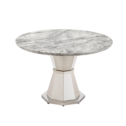 Sumdeal Round Faux Marble Dining Table for Apartments and Kitchens - detail image 3