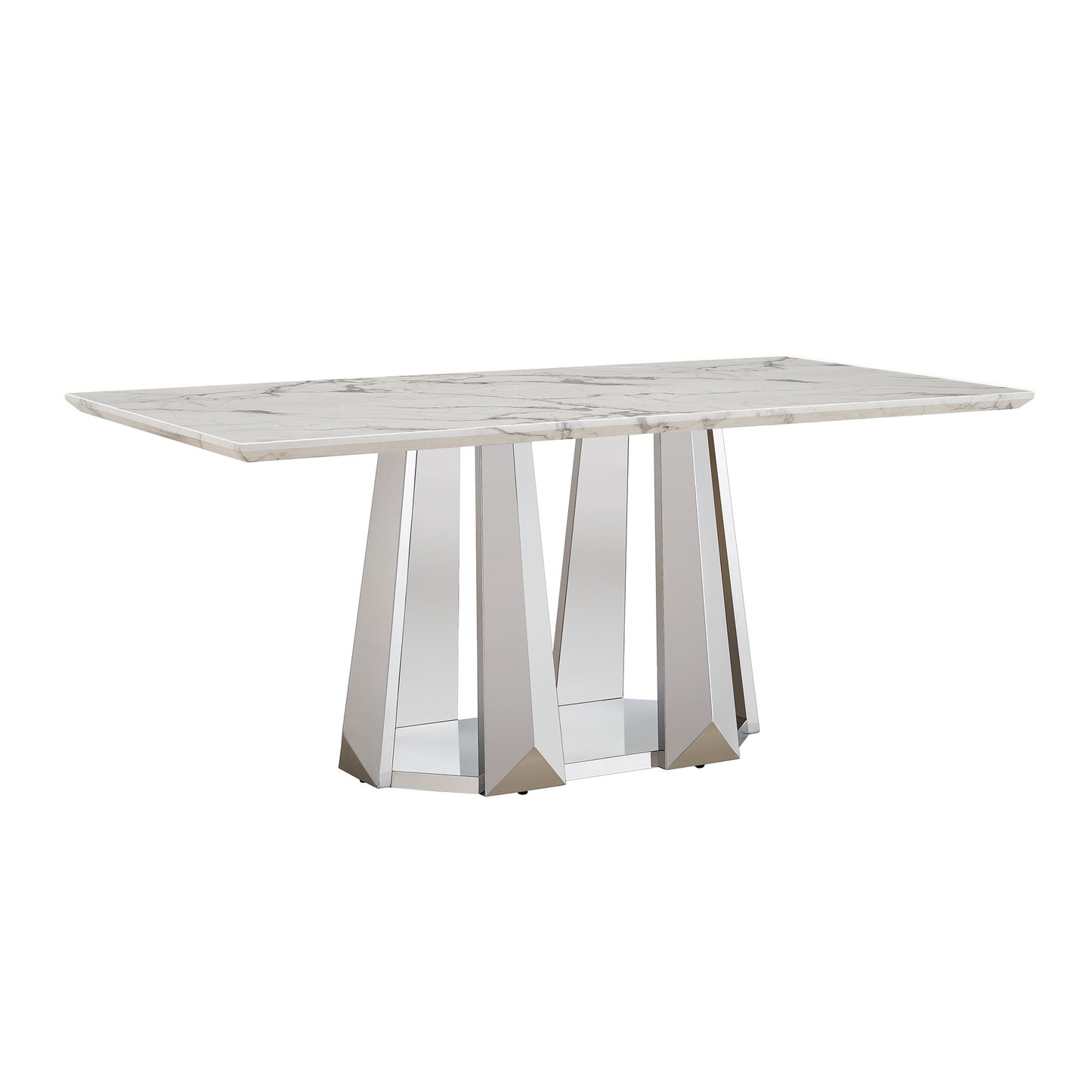 Sumdeal Rectangular Faux Marble Dining Table for Modern Dining Rooms - detail image 3