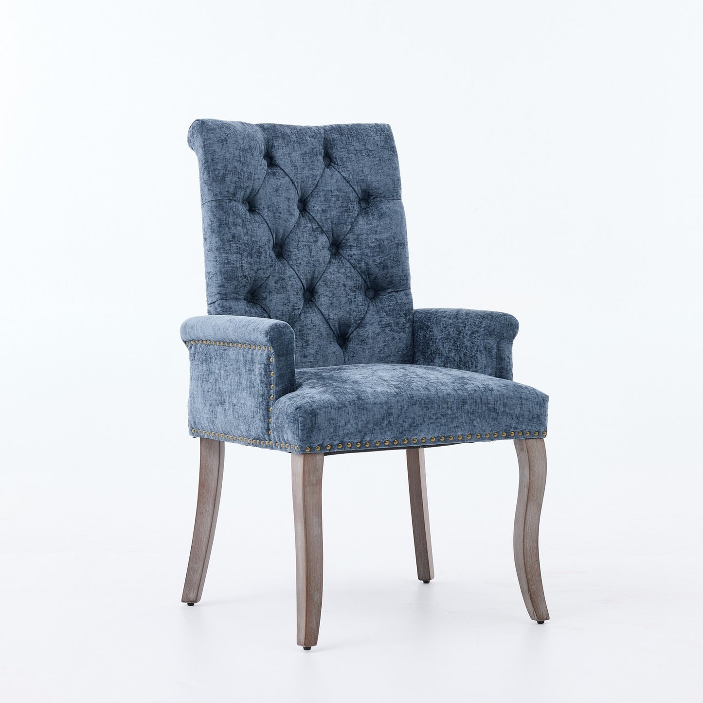 Sumdeal Blue Upholstered Dining Chairs Set of 2 with Wood Legs - product image 3