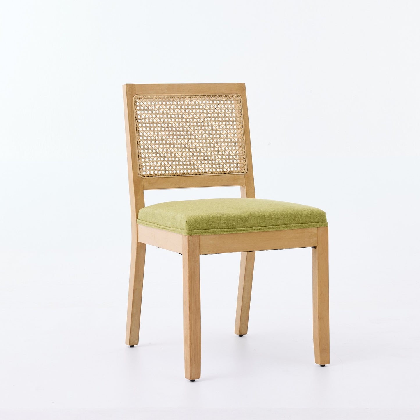 Sumdeal Olive Green Fabric Dining Chairs Set of 2 with Wood Legs - product image 3