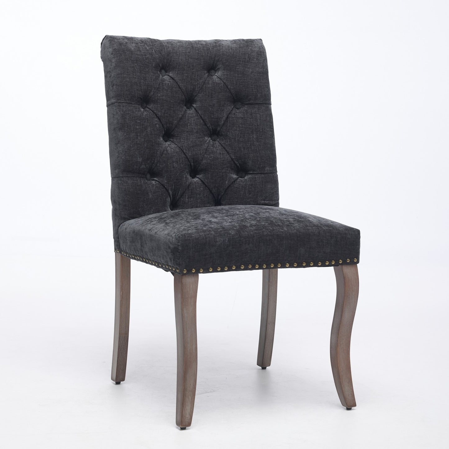 Sumdeal Black Upholstered Dining Chairs Set of 2 with Wood Legs - product image 3