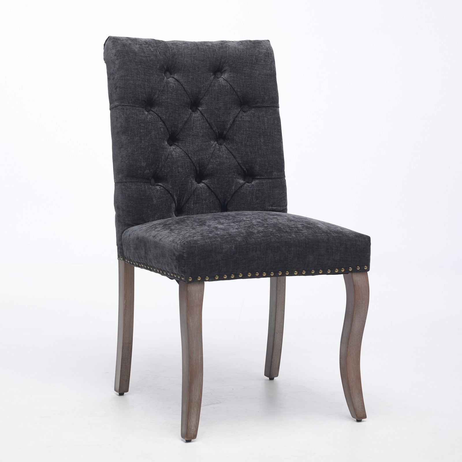 Sumdeal Black Upholstered Dining Chairs Set of 2 with Wood Legs - product image 3