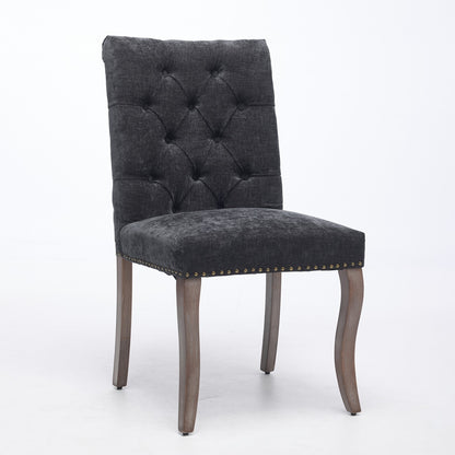 Sumdeal Black Upholstered Dining Chairs Set of 2 with Wood Legs - product image 3
