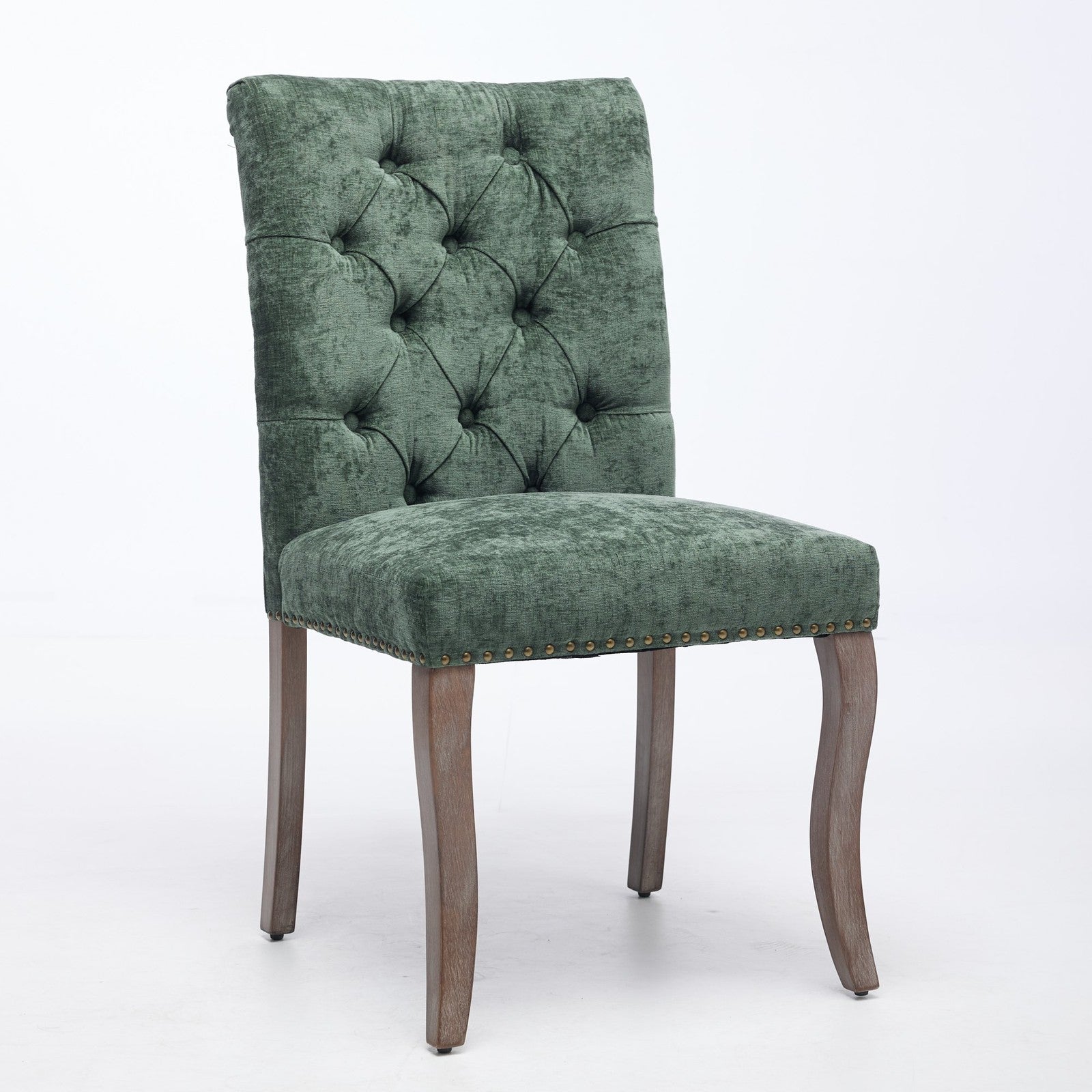 Sumdeal Olive Green Upholstered Dining Chairs Set of 2 with Wood Legs - product image 3