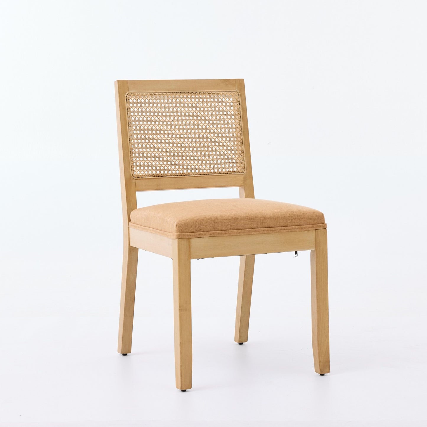 Sumdeal Tan Fabric Dining Chairs Set of 2 with Wood Legs - product image 3