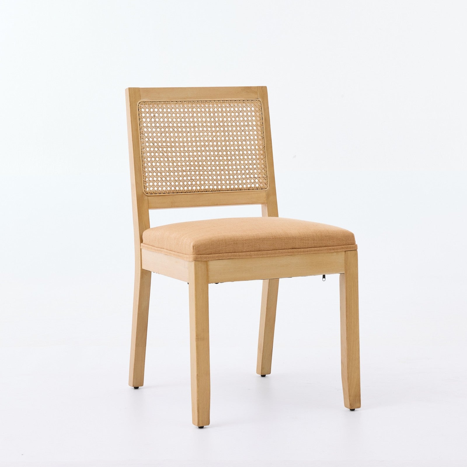 Sumdeal Tan Fabric Dining Chairs Set of 2 with Wood Legs - product image 3