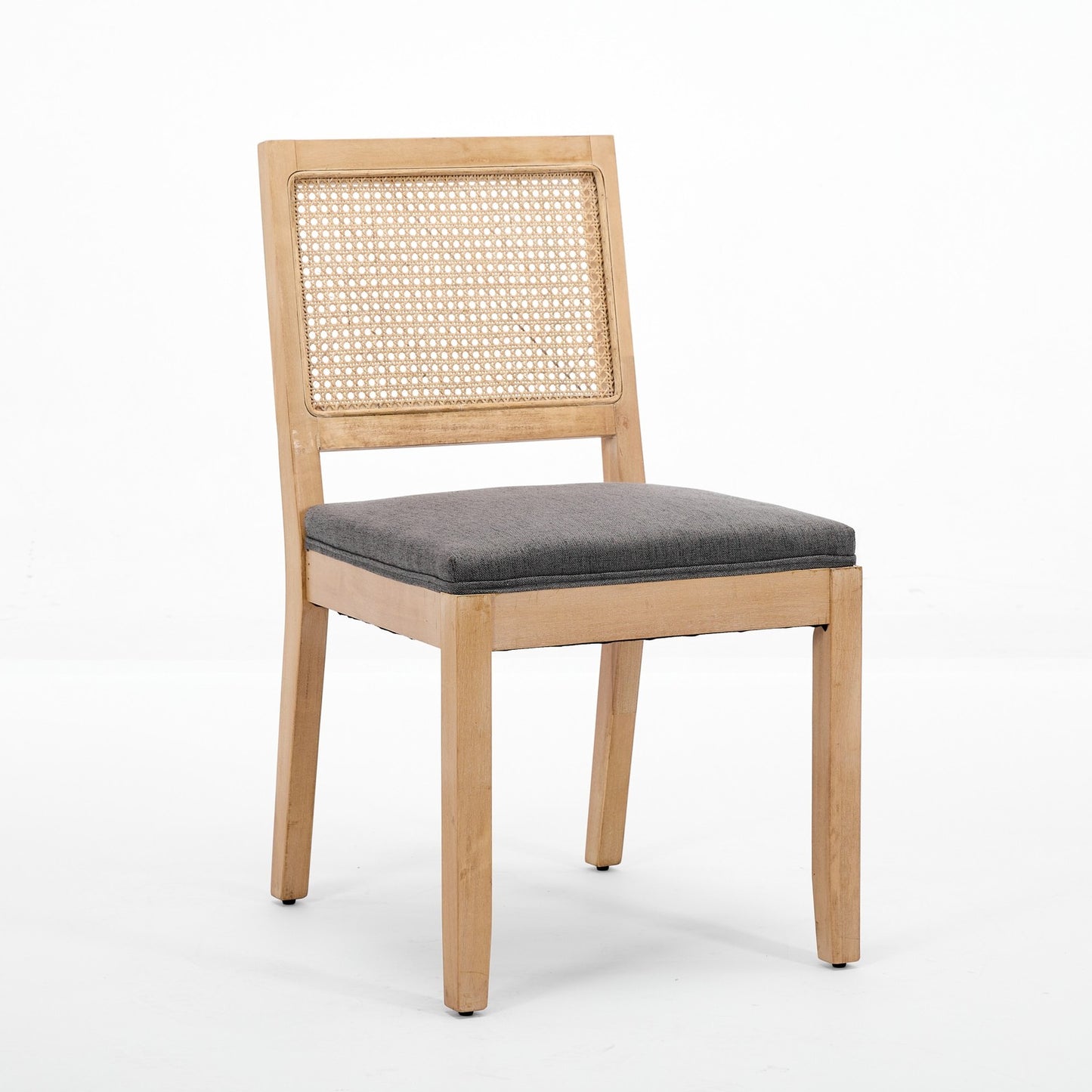 Sumdeal Gray Fabric Dining Chairs Set of 2 with Wood Legs - product image 3