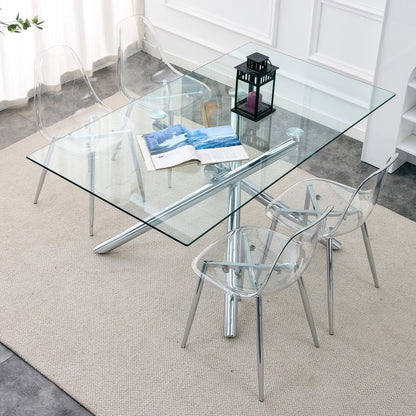 Sumdeal Transparent Clear Plastic Dining Chairs Set of 4 with Modern Legs - product image 3