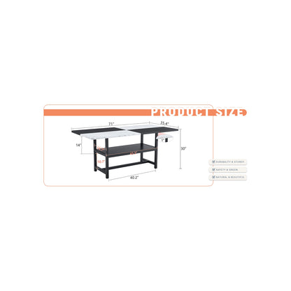 Sumdeal Rectangular Wood-Look Dining Table for Modern Dining Rooms - detail image 4