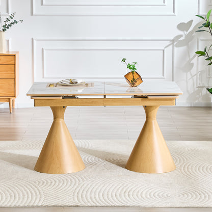 Sumdeal Extendable Faux Marble Dining Table for Flexible Family Dining - detail image 4